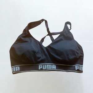 Puma Women's Black Sports Bra with Gray Trim